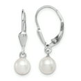 thumbnail image 1 of Beautiful Sterling Silver Rh-plated 6-7mm White FW Cultured Pearl Leverback Earrings, 1 of 2