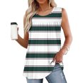 thumbnail image 1 of JMKQLZ Women's Summer Non Positioned Printed Round Neck Pleated Top, 1 of 5