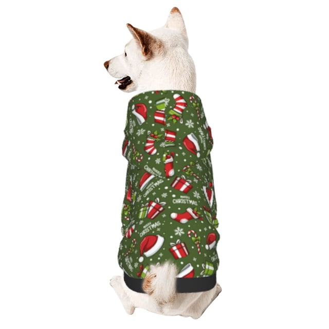Balery Christmas Hat sock Sudadera con Capucha para Perros Pequeños – Ropa para Mascotas, Disfraz para Perros y Gatos, Ideal para Fiestas y Cosplay-XX-Large
