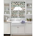 thumbnail image 4 of Dog Paw 3 Piece Swag Kitchen Curtains Set Farmhouse Wood Grain Valance and Tier Curtains 24 In Long, 56" x 36" Window Topper for Cafe Bathroom Bedroom, 4 of 6