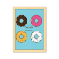 thumbnail image 1 of Cuatro color dona alimentos dulces de postre Cuadro de madera decorativa marco de casa A4, 1 of 3