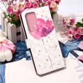 thumbnail image 6 of Feishell Wallet Case for Samsung Galaxy S23 Ultra,Shockproof Colorful Painted Pattern PU Leather Magnetic Clasp Flip Kickstand ID Credit Card Slots Slim Fit Phone Case Cover,Pink Flower, 6 of 7
