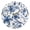 Gold, variant on Blue Flowers Leaves Digital Pattern Round Wall Clock Silent Analog Battery Operated Gold Pointer Home Decor 9.84" Diameter