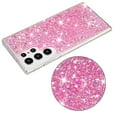 thumbnail image 3 of Compatible with Samsung Galaxy S24 Ultra Case Gel Glitter Sparkle Bling Women Girls Cases Cute Rubber Slim Soft Silicone TPU Shockproof Drop Phone Protective Cover for Samsung S24 Ultra,Pink, 3 of 3