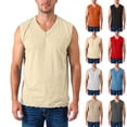 thumbnail image 4 of Men's V-Neck Sleeveless Shirt Solid Color Casual Tank Top Lightweight Pullover, 4 of 4