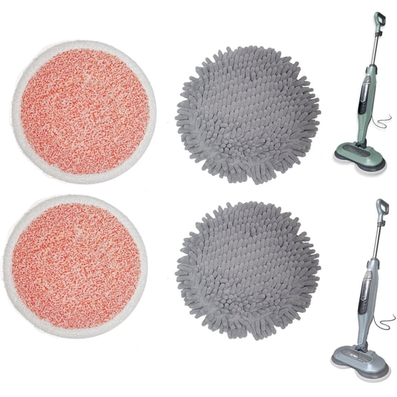 VACUSHOP Replacement Steam Mop Pads for Shark S7020 / S7000 Steam Mop, Reusable Steam & Scrub Cleaning Pads, Scrubbing and Sanitizing Rotating Power Pads4 Pc