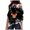 Black, variant on Womens Christmas Sweatshirt Long Sleeve One Shoulder Festive Reindeer and Snowflake Print Pullover Sweatshirts