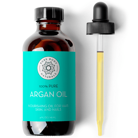 Pure Body Naturals Argan Oil for Skin, Face, and Hair, 4 fl oz - Cold Pressed - Pure Aceite De Argan