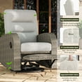 thumbnail image 4 of LayinSun Oversized Wicker Outdoor Swivel Glider Recliner with Adjustable Backrest & Footrest, Patio Reclining Lounge Chair, 4 of 7