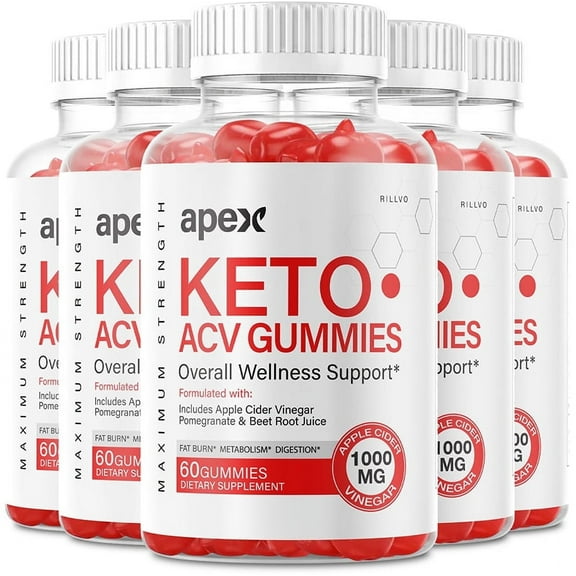 (5 Pack) Apex Keto Gummies - Apex Keto ACV Gummy’s - Supplement for Weight Loss - Energy & Focus Boosting Dietary Supplements for Weight Management & Metabolism - 300 Gummies