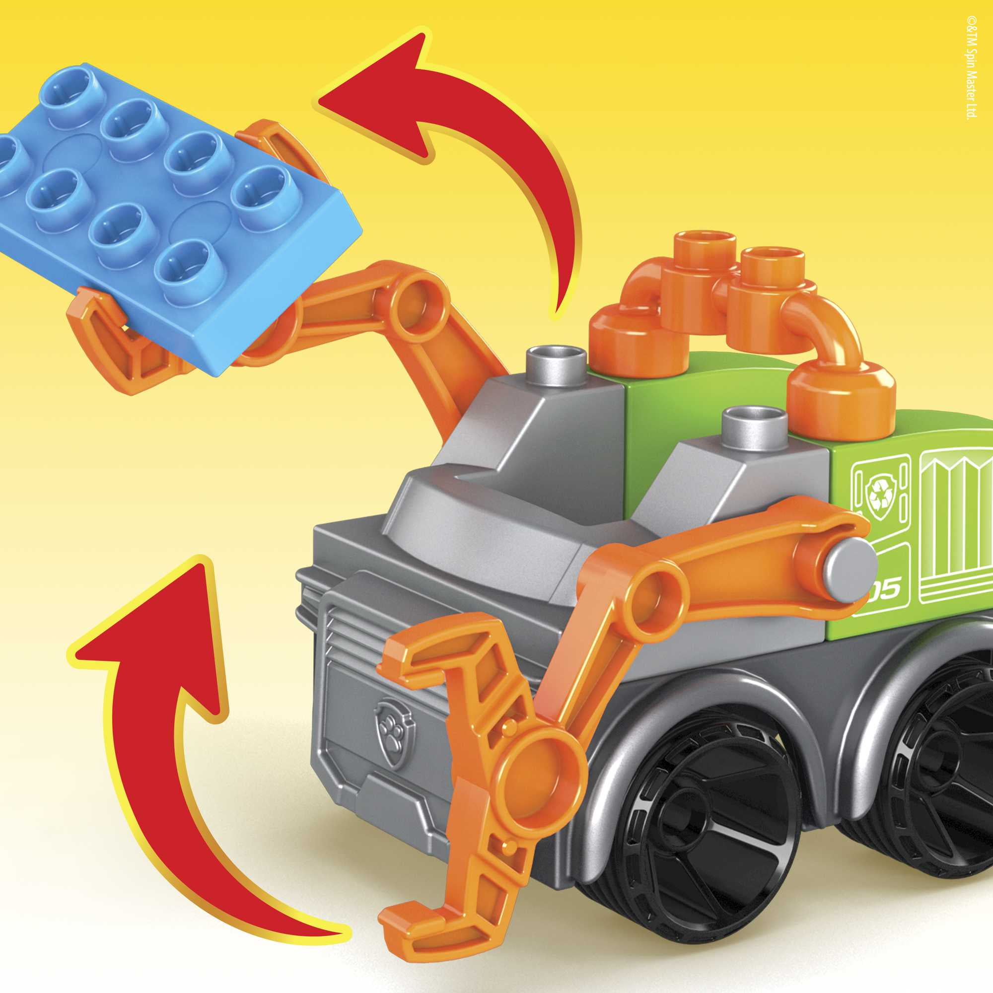 MEGA BLOKS PAW Patrol Toy Blocks Rocky's City Recycling Truck with 1 Figure (11 Pieces)
