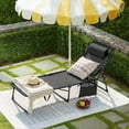 thumbnail image 2 of Flamaker Foldable Chaise Lounge Chair 5-Position Adjustable, Tanning Chair with Side Pocket, Outdoor Sunbathing for Pool, Beach, Patio, Lawn, Indoor Recliner Chair for Napping(Grey, 1 Pcs), 2 of 7