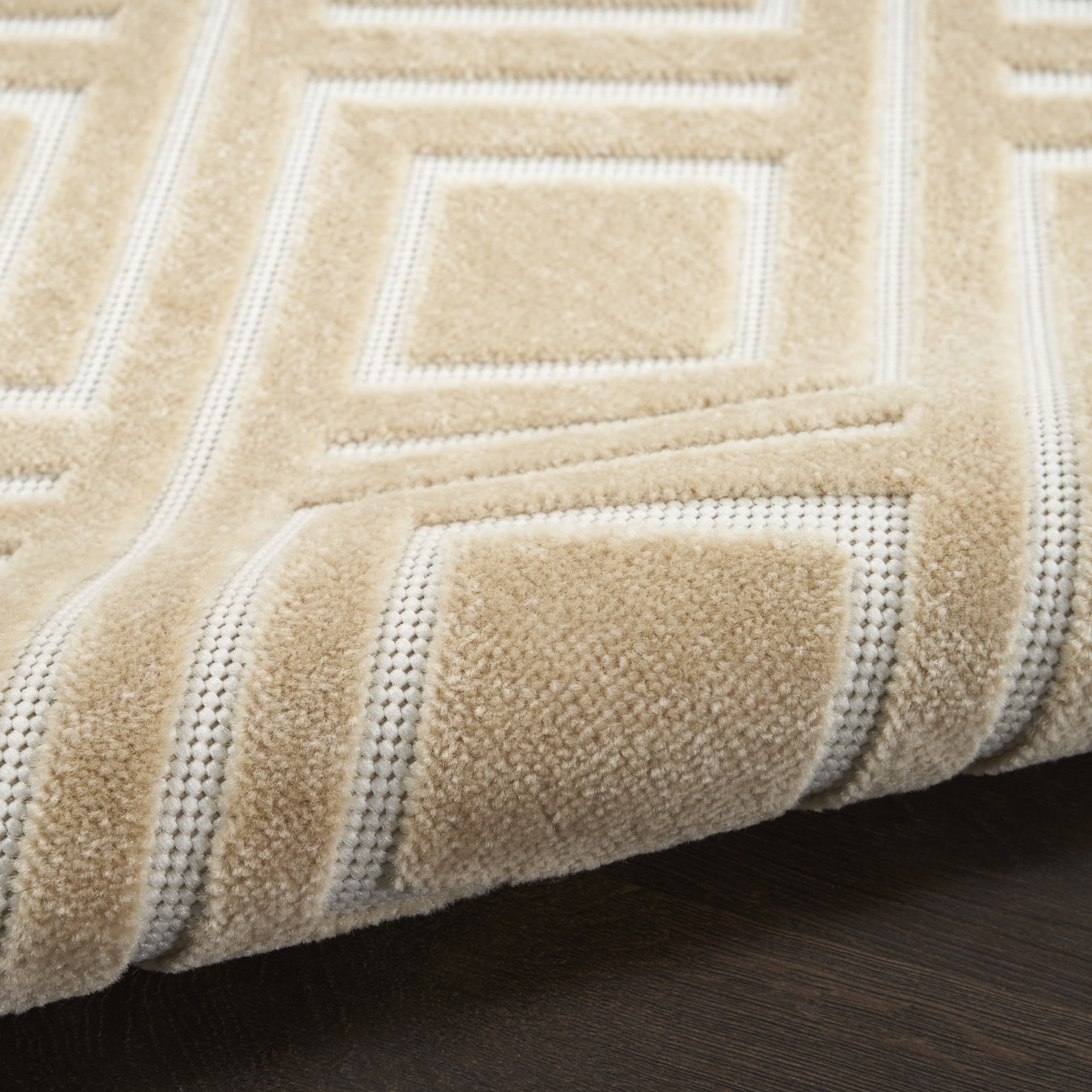 Nourison Care Free 7'10" x 9'10" Taupe Modern Indoor Rug