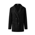 thumbnail image 3 of Womens Casual Long Sleeve Open Front Lapel Button Work Suit Jacket Loose Fall Outwear With Pocke plus Size Lightweight Jacket Raincoat for Women Coat plus Size Coats Winter Wool Double Coat Women, 3 of 4
