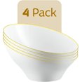 thumbnail image 7 of PLASTICPRO Angled White Plastic Serving Bowls Gold Rim Plasticware Disposable Bowls, 4 pack, 7 of 7