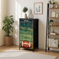 thumbnail image 7 of Sports Theme Dresser for Bedroom with 4 Storage Drawers American Football Field Grunge Dressers Chest of Drawers Steel Framed Fabric Closet Organizers for Entryway Boys Room, 7 of 7