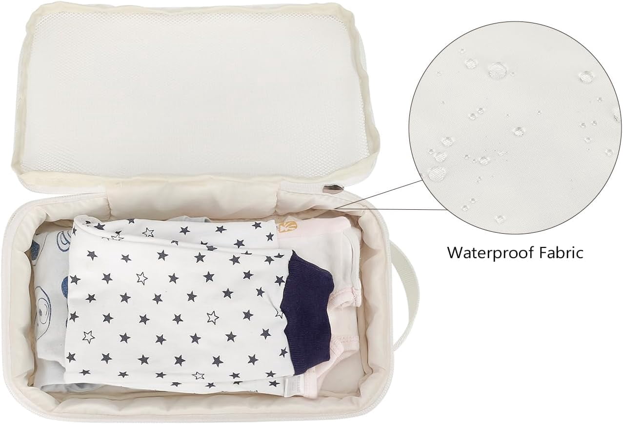 Baby Diaper Bag Organizer Pouches - 2 Pack Waterproof Pod Hanging Diaper Bag Mesh Bag Reusable, Washable or Baby Cloth Diapers (Black&White)