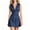 Blue, variant on Sleeveless Denim Tunic Mini Dress for Women Collared V Neck Button Down Western Cowgirl Country Outfits