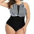 thumbnail image 1 of Gibobby Bañador de una pieza Moda femenina suelta transpirable Sexy siamés conservador encaje plisado de talla grande(A,XL), 1 of 4