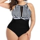 thumbnail image 1 of Gibobby Bañador de una pieza Moda femenina suelta transpirable Sexy siamés conservador encaje plisado de talla grande(A,G), 1 of 4