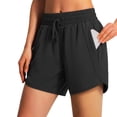thumbnail image 4 of Endives Women's Workout Shorts Lightweight Gym Athletic Shorts With Zipper Pockets Comfy Fit Walking Hiking Tennis Running Shorts for Women, 4 of 5