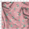 thumbnail image 4 of Soimoi Orange Poly Georgette Fabric Snowman & Tree Christmas Print Fabric by Yard 52 Inch Wide, 4 of 5