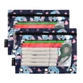 thumbnail image 2 of Dailycode 2 Pack Pencil Pouch for 3 Ring Binder Smooth Zipper Folders with Pockets Clear Window Pencil Case, Navy Blue Bunny Heart, 2 of 6
