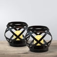 thumbnail image 6 of LumaBase Metal Candleholders with Battery Operated LED Candles - Set of 2, 6 of 7