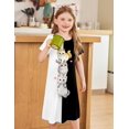 thumbnail image 4 of Oudiya Girls Short Sleeve Nightgowns Soft Print Pajamas Sleepwear Nighties for Kids 4-12, 4 of 7