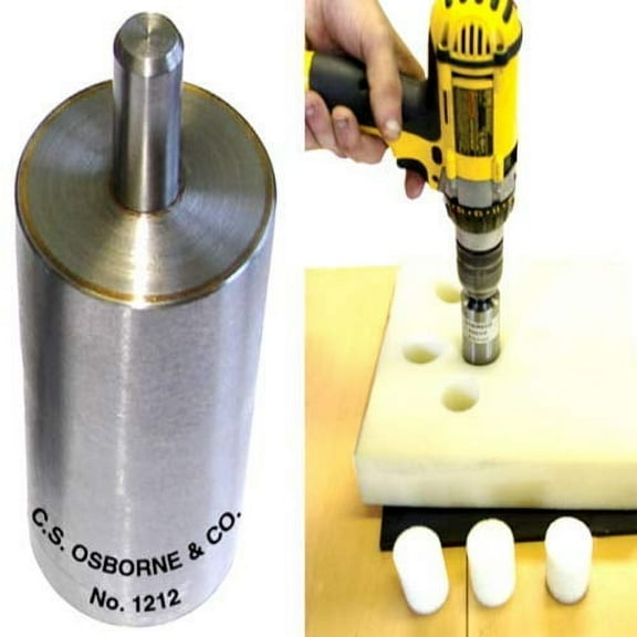 C.S. Osborne Round Foam Cutter #1212, Size 1/2" to 1-3/4", Upholstery Tools (1/2")