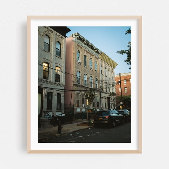 Greenpoint Residential - Brooklyn New York Photography Oak Framed Wall Art Print 16 x 20 inches