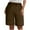 Coffee, variant on vigerkar Womens Bermuda Shorts Casual Loose Elastic Drawstring Beach Knee Length short Pants with Pockets Green, L