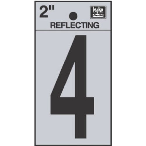 Hy-Ko RV-25/4 Vinyl Self-Stick Reflective, 2", Black
