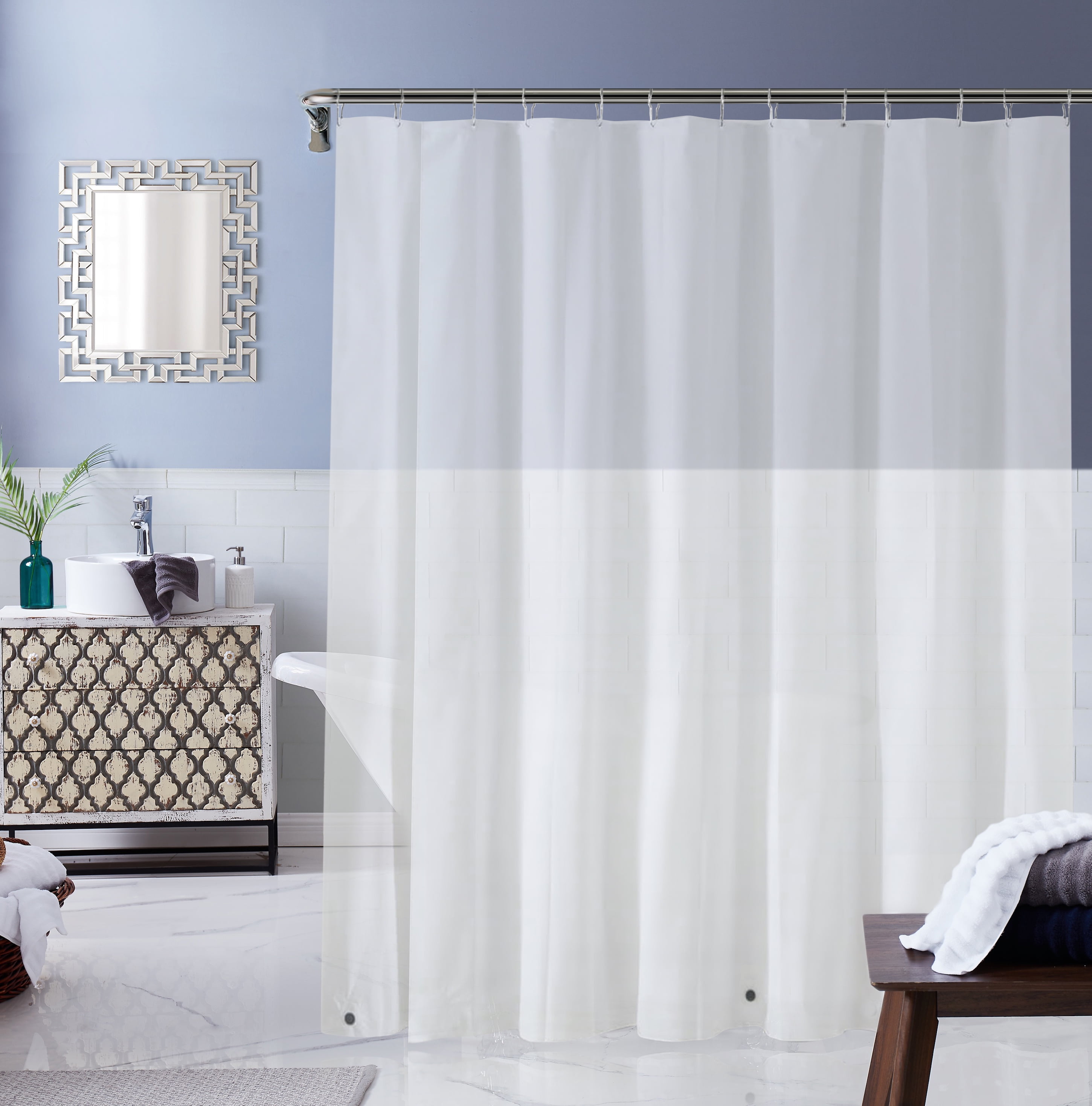 Dainty Home Heavy Weight Shower Curtain Liner With Hem