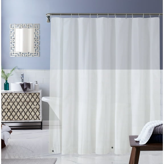 Dainty Home Heavy Weight Shower Curtain Liner With Magnetized Hem, Frosty