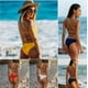 thumbnail image 5 of Trajes de baño de una pieza para mujer, traje de baño con cuello en V, traje de baño con control de abdomen, monokini sexy con espalda cruzada sin espalda, 5 of 5