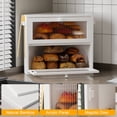 BGTREND Double Layer Bamboo Bread Box for Kitchen Countertop, Spacious ...
