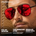 thumbnail image 5 of GRINDERPUNCH XL XXL Aviator Sunglasses for Men Big Head Oversized Polarized - Red, 5 of 8