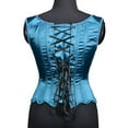 thumbnail image 3 of Yuwull Womens Vintage Ruffle Hem Overbust Corset Tie Front Lace-Up Back Bustier Shapewear Top, 3 of 5