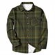 thumbnail image 5 of Blusa y camisa de manga larga con cuello vuelto para hombre, informal, a la moda, con botones, estampado a cuadros, blusa elástica de manga larga con cuello vuelto, blusa de poliéster para hombre, 5 of 5