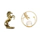 thumbnail image 1 of Estatua de caballo, escultura de caballo de pie, hecha a mano, de resina, hierro, bola de cristal, figura decorativa, superficie pintada, adecuada par, 1 of 8