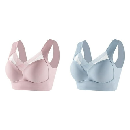 (2-Pack) Kcodviy Women s Large Strapless Lace Sports Bra Women Tank Top Underwear Thin Womens Bras No Underwire Pack Side Fold Side Bra Sports Gather Adjustable Bra