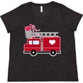 thumbnail image 3 of Inktastic Valentine's Day Red Firetruck with Pink Hearts Women's Plus Size T-Shirt, 3 of 5