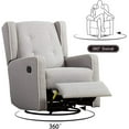 Nursery glider chair, swivel baby bouncer for nursery Living room Gray