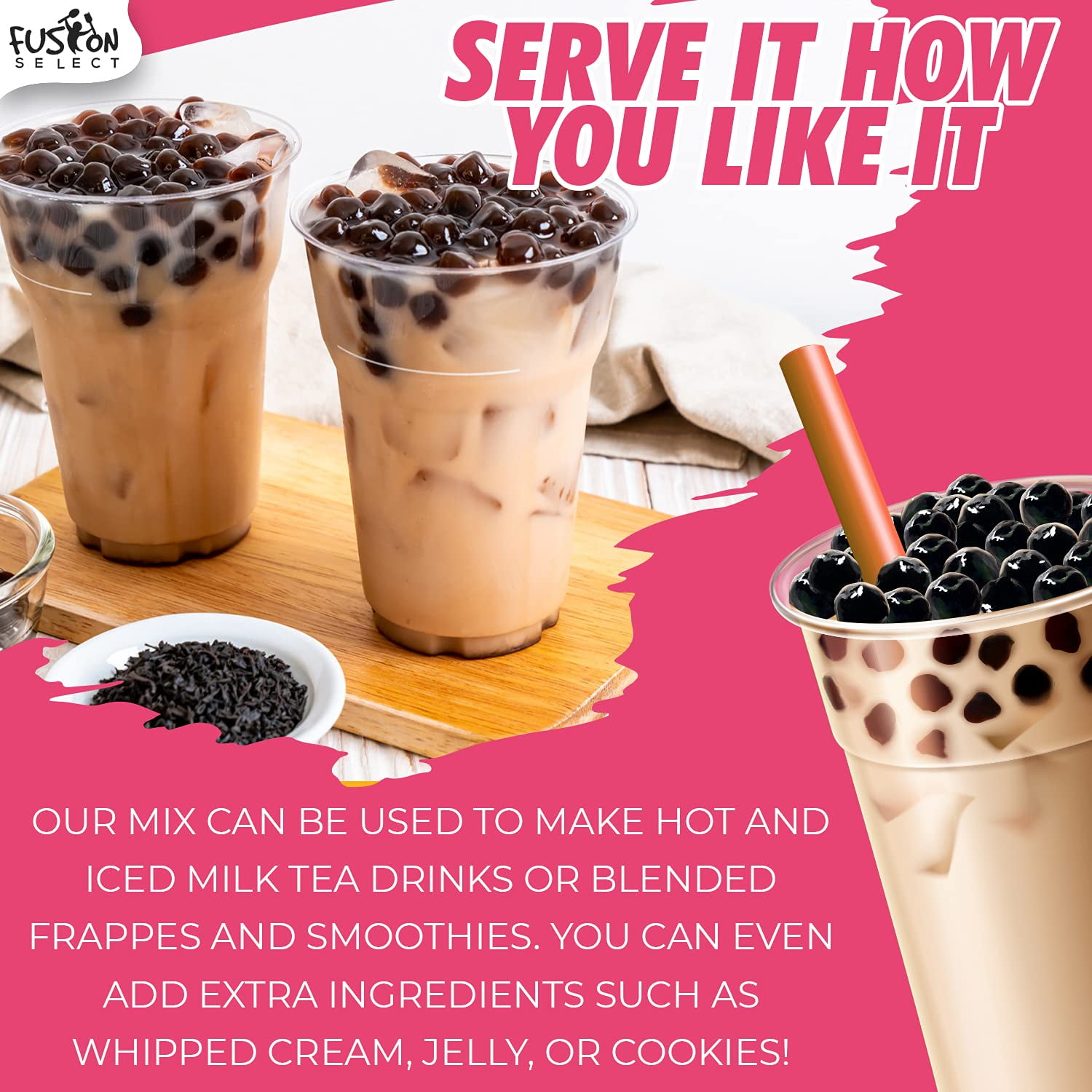 Buy Fusion Select Authentic Instant Brown Sugar Bubble Tea Kit Extra
