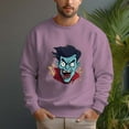 thumbnail image 4 of Men's 100% Cotton Crew Neck Pullover Sweatshirt - Vampire Head, 4 of 15