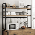 Homfa 5Tier Kitchen Bakers Rack with 2 Large Drawers, Wood Microwave