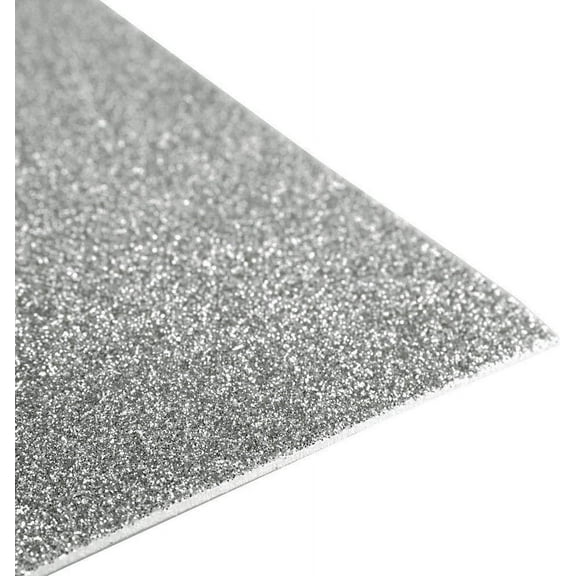Glitter EVA Foam Sheet, 9-1/2-Inch x 12-Inch, 10-Piece, Silver
