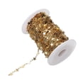 thumbnail image 2 of Cadena de eslabones de estrella de 1 metro, cadena envuelta en alambre con cadena de cable de carrete para manualidades, pulseras, fiestas, collares, Dorado Macarena Cadenas de eslabones de estrella, 2 of 8