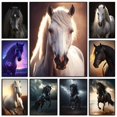 thumbnail image 2 of Cuadros en lienzo de caballos salvajes en blanco y negro para pared, carteles artísticos, impresiones, imágenes de animales modernos, decoración de habitación sin marco, 2 of 5